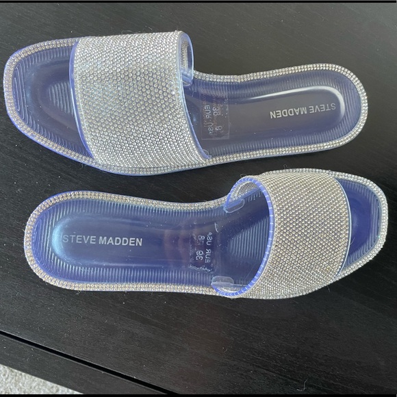 Steve Madden Clear Rhinestone Slides - Picture 4 of 4